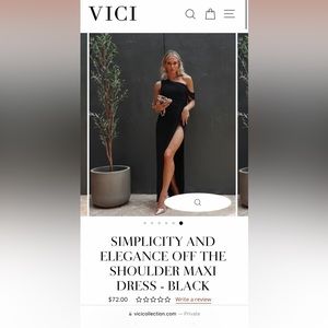 VICI SIMPLICITY AND ELEGANCE OFF THE SHOULDER MAXI DRESS